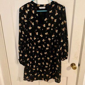 Mango Black Floral Dress